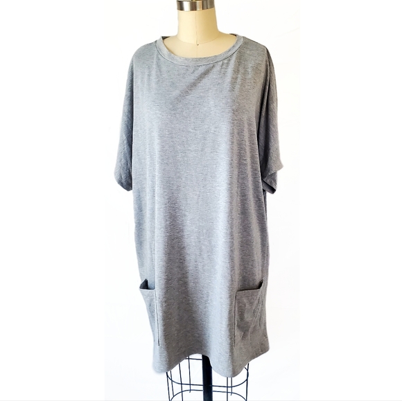Tops - Soft Gray Long Tunic with Pockets, NWOT